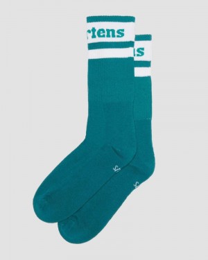 TEAL GREEN Doctor Martens Athletic Logo Organic Cotton Blend Socks (Cotton Blend) | QI47-A1WF