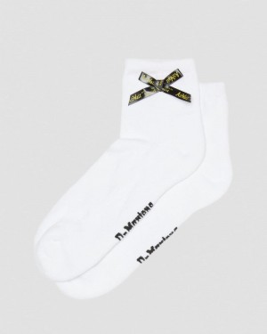 White Doctor Martens Ankle Bow Organic Cotton Blend Socks (Cotton Blend) | OQ37-D9KZ