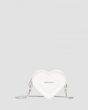 White Doctor Martens Vegan Mini Heart Shaped Bag (Kemble Pu) | TL68-V9ZL