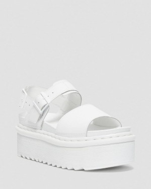 White Doctor Martens Voss Mono Leather Platform Strap Sandals (Hydro Leather) | TS49-V1HW