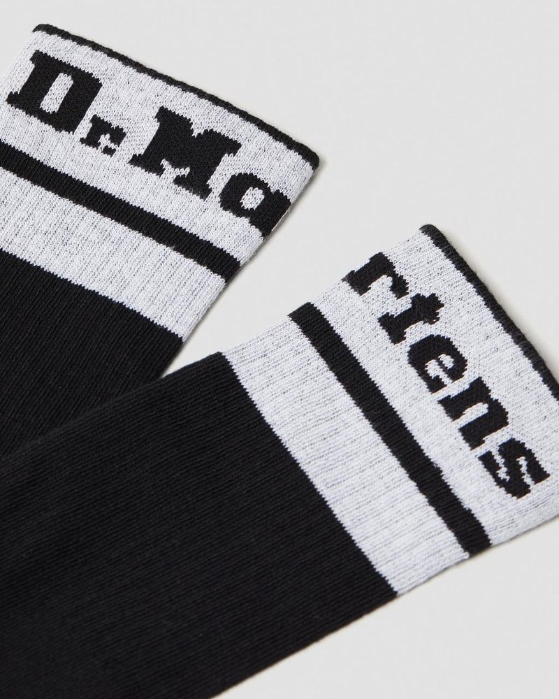 Black+White Doctor Martens Athletic Logo Organic Cotton Blend Socks (Cotton Blend) | ZY20-A3MQ