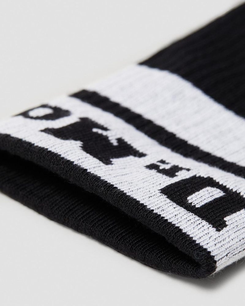 Black+White Doctor Martens Athletic Logo Organic Cotton Blend Socks (Cotton Blend) | ZY20-A3MQ