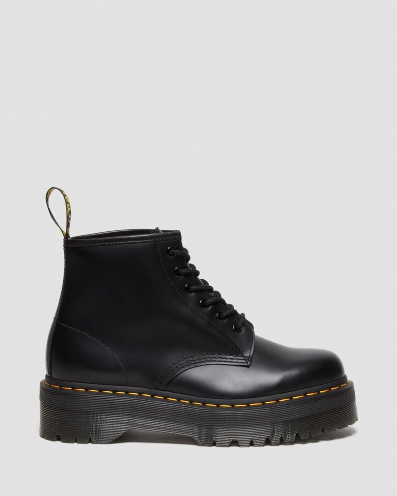 Black Doctor Martens 101 Smooth Leather Platform Ankle Boots (Smooth Leather) | WC88-T7DI