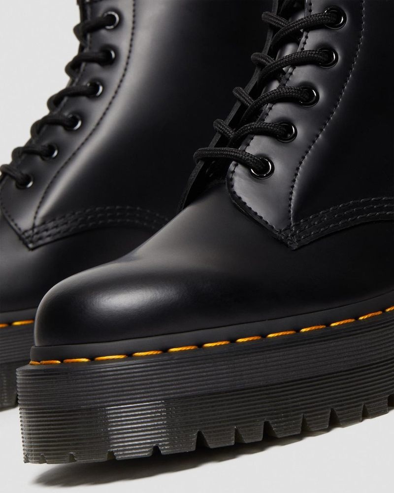 Black Doctor Martens 101 Smooth Leather Platform Ankle Boots (Smooth Leather) | WC88-T7DI