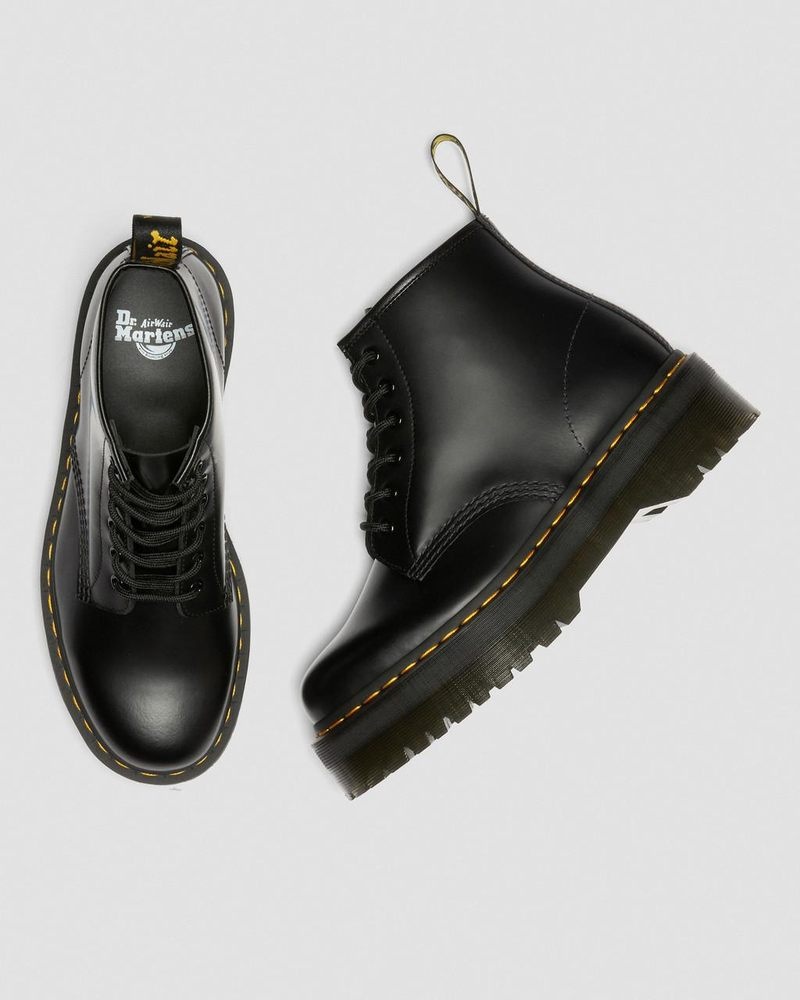 Black Doctor Martens 101 Smooth Leather Platform Ankle Boots (Smooth Leather) | WC88-T7DI