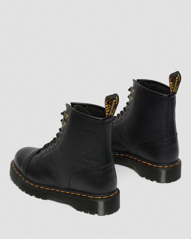 Black Doctor Martens 1460 Bex Fleece-Lined Leather Lace Up Boots (Milled Nappa) | FX27-B1OX