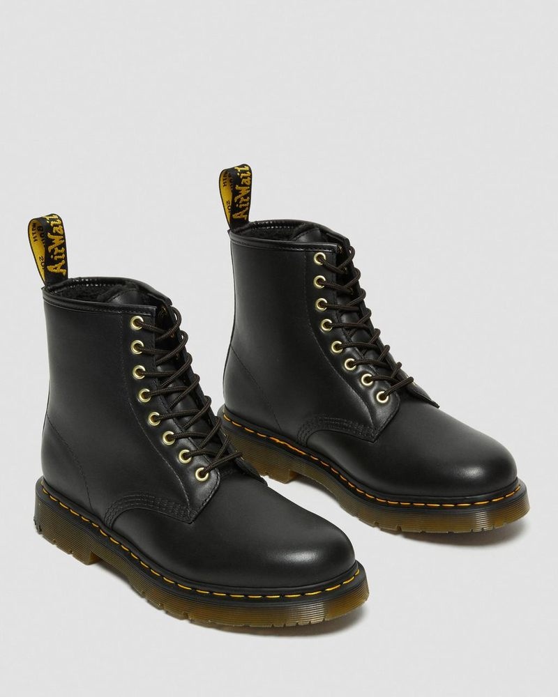 Black Doctor Martens 1460 DM's Wintergrip Leather Lace Up Boots (Blizzard Wp) | RN40-H8LM