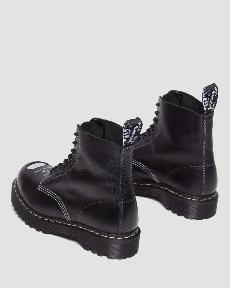 Black Doctor Martens 1460 Pascal Bex Exposed Steel Toe Lace Up Boots (Overdrive) | VR08-N9ZK