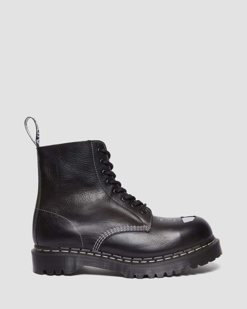 Black Doctor Martens 1460 Pascal Bex Exposed Steel Toe Lace Up Boots (Overdrive) | VR08-N9ZK