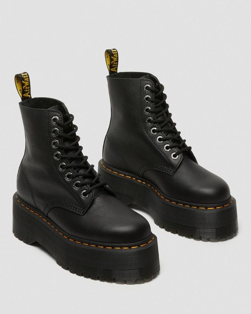 Black Doctor Martens 1460 Pascal Max Leather Platform Boots (Pisa) | UX27-E9YA