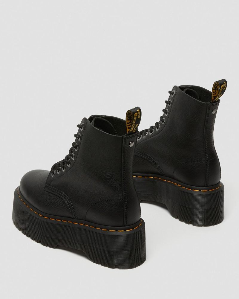 Black Doctor Martens 1460 Pascal Max Leather Platform Boots (Pisa) | UX27-E9YA