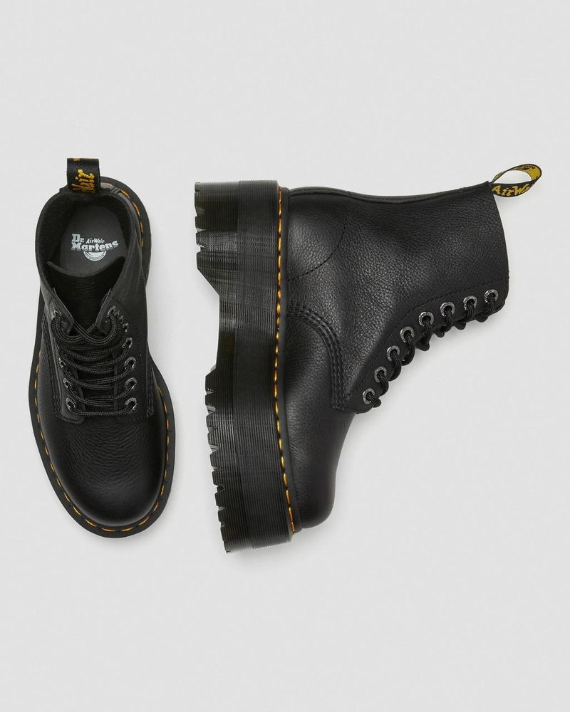 Black Doctor Martens 1460 Pascal Max Leather Platform Boots (Pisa) | UX27-E9YA