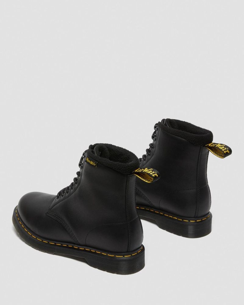 Black Doctor Martens 1460 Pascal Warmwair Leather Lace Up Boots (Valor Wp) | EQ22-W5HA