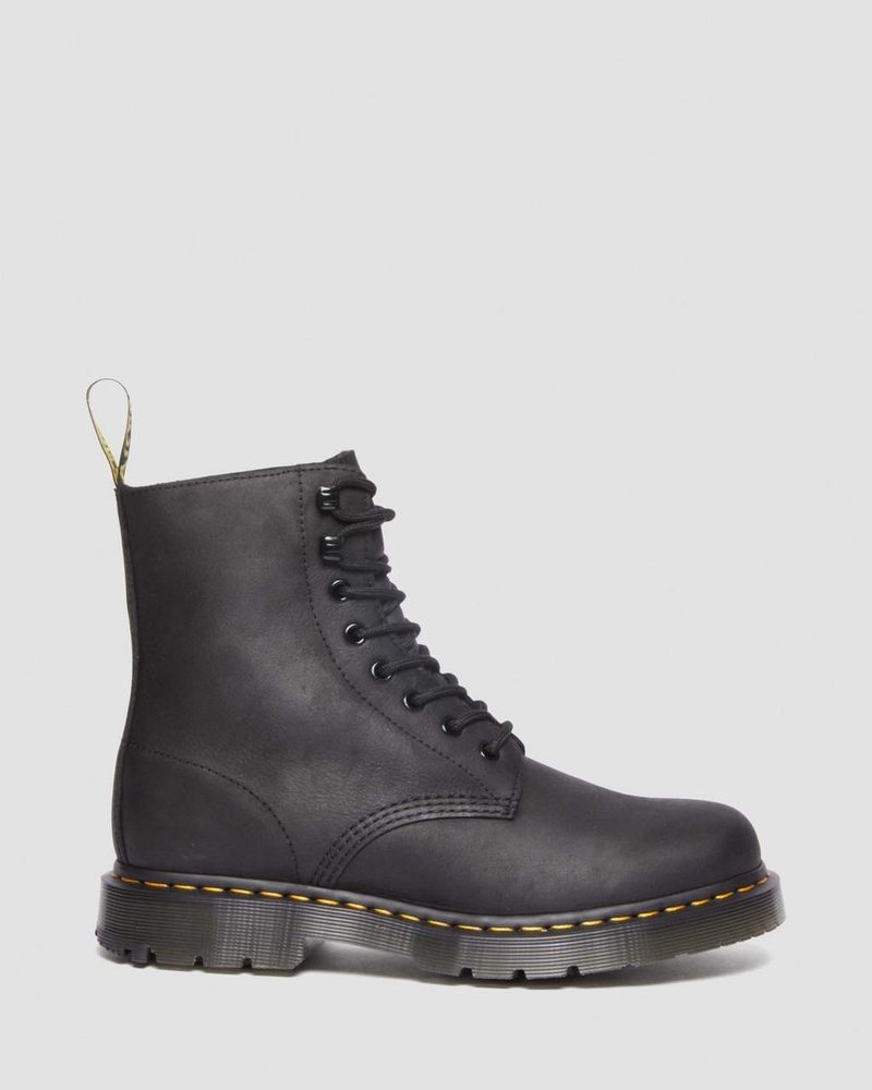 Black Doctor Martens 1460 Pascal Wintergrip Outlaw Leather Lace Up Boots (Outlaw) | MX27-F8CI