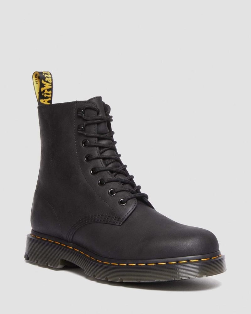 Black Doctor Martens 1460 Pascal Wintergrip Outlaw Leather Lace Up Boots (Outlaw) | MX27-F8CI