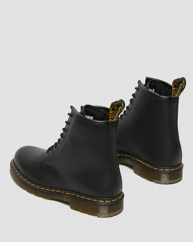 Black Doctor Martens 1460 Slip Resistant Leather Lace Up Boots (Industrial Full Grain) | QA96-T9IT