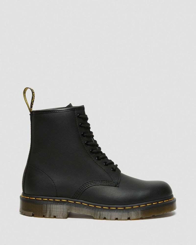 Black Doctor Martens 1460 Slip Resistant Leather Lace Up Boots (Industrial Full Grain) | QA96-T9IT