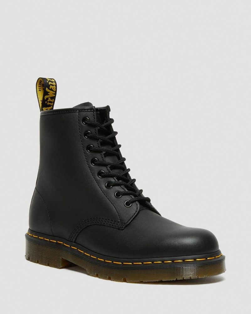 Black Doctor Martens 1460 Slip Resistant Leather Lace Up Boots (Industrial Full Grain) | QA96-T9IT