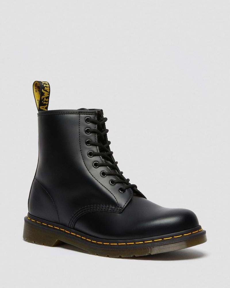 Black Doctor Martens 1460 Smooth Leather Lace Up Boots (Smooth Leather) | XH14-C6OW