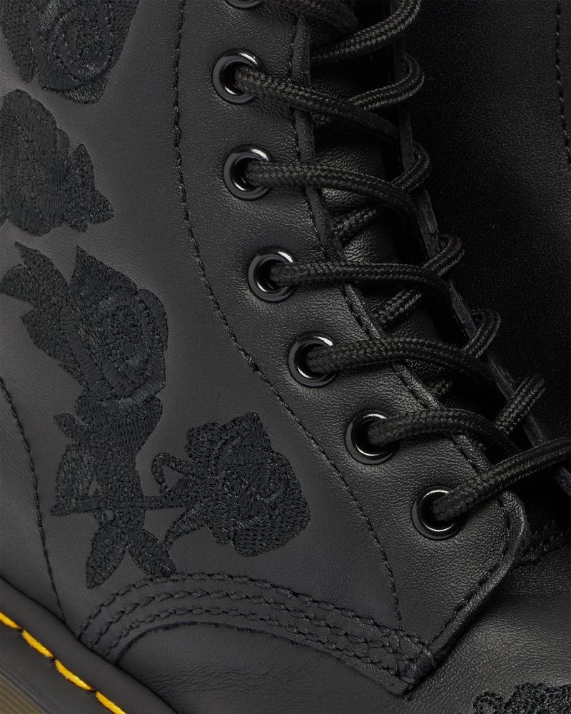 Black Doctor Martens 1460 Vonda Mono - Floral Boots (Softy T) | DG93-K6VX