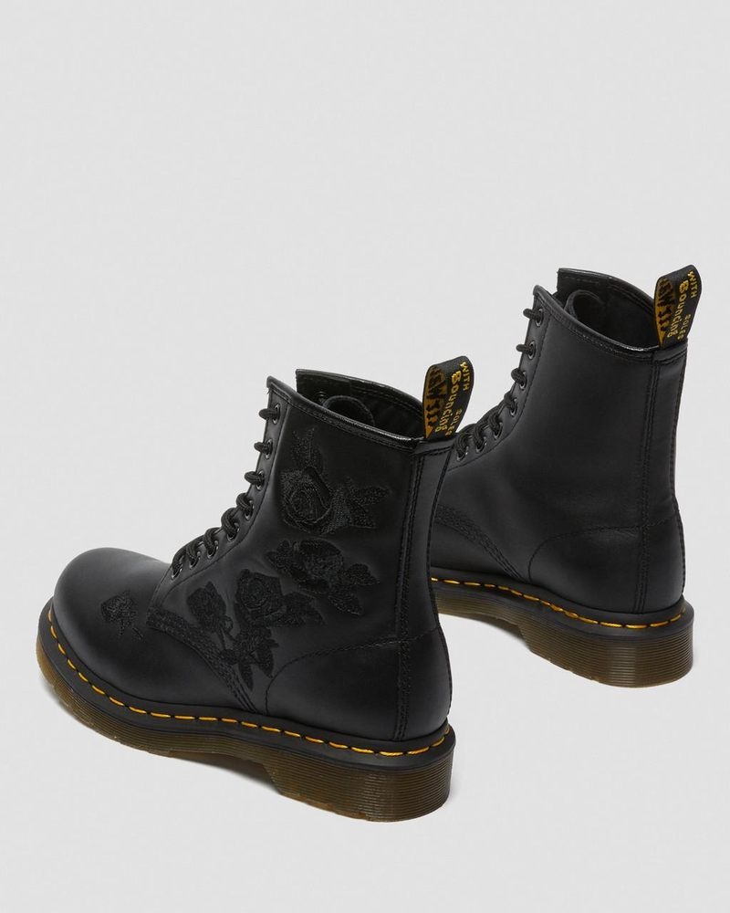 Black Doctor Martens 1460 Vonda Mono - Floral Boots (Softy T) | DG93-K6VX