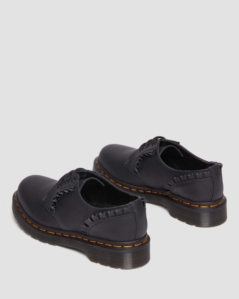 Black Doctor Martens 1461 - Frill Nappa Leather Oxford Shoes (Nappa Leather) | PN99-D5GT