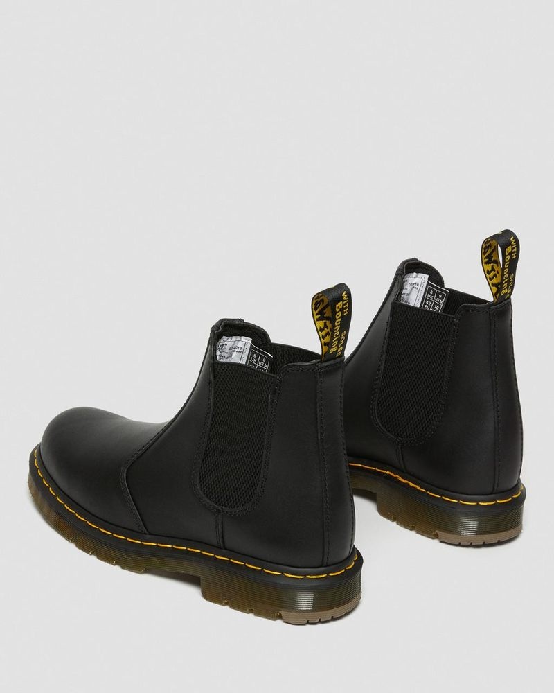 Black Doctor Martens 2976 Slip Resistant Leather Chelsea Boots (Industrial Full Grain) | EF65-Y1HP