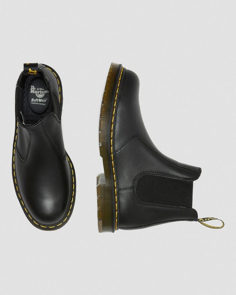 Black Doctor Martens 2976 Slip Resistant Leather Chelsea Boots (Industrial Full Grain) | EF65-Y1HP