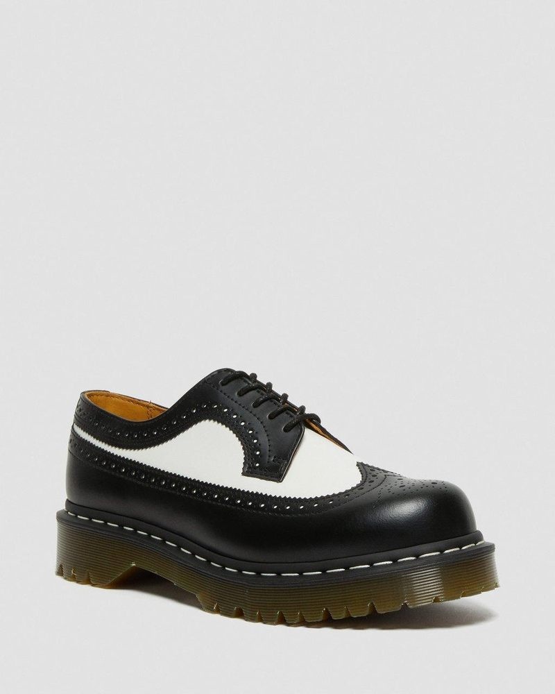 Black Doctor Martens 3989 Bex Smooth Leather Brogue Shoes (Smooth Leather) | HH25-I6EG