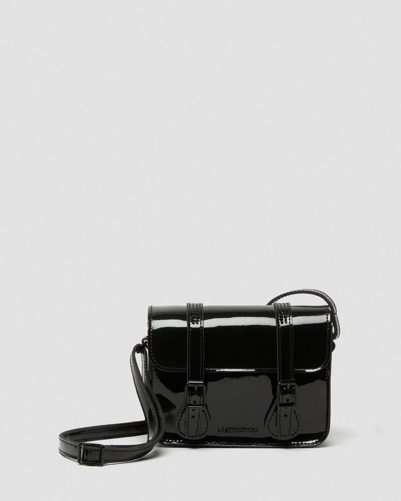 Black Doctor Martens 7 inch Patent Leather Crossbody Bag (Patent Leather) | PX11-A1AL