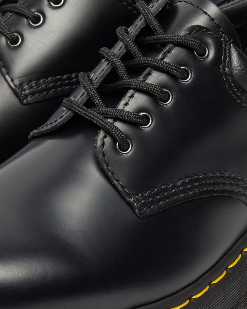 Black Doctor Martens 8053 Leather Platform Casual Shoes (Polished Smooth) | ZW53-H0XC