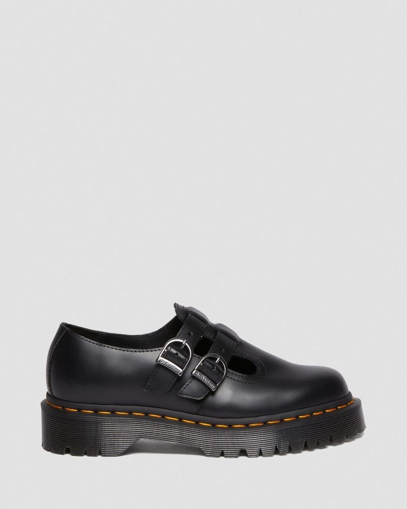 Black Doctor Martens 8065 II Bex Smooth Leather Platform Mary Jane Shoes (Smooth Leather) | LP21-R1CH