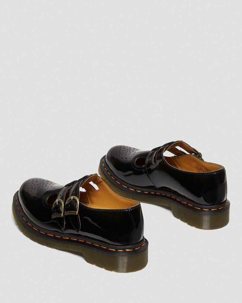 Black Doctor Martens 8065 Patent Leather Mary Jane Shoes (Patent Leather) | NZ11-Y1YB