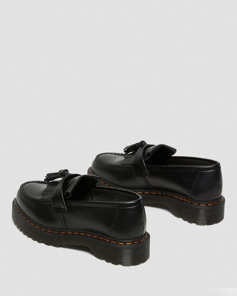 Black Doctor Martens Adrian Bex Smooth Leather Tassel Loafers (Smooth Leather) | KK08-R0DM