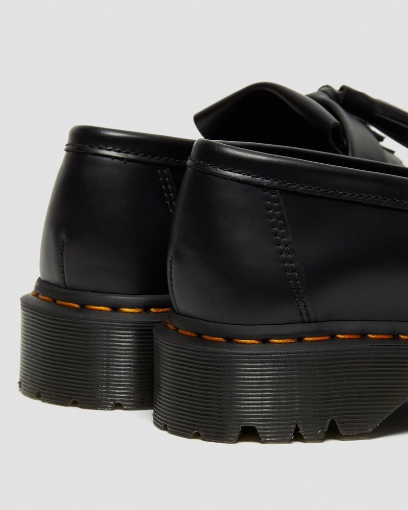 Black Doctor Martens Adrian Bex Smooth Leather Tassel Loafers (Smooth Leather) | KK08-R0DM