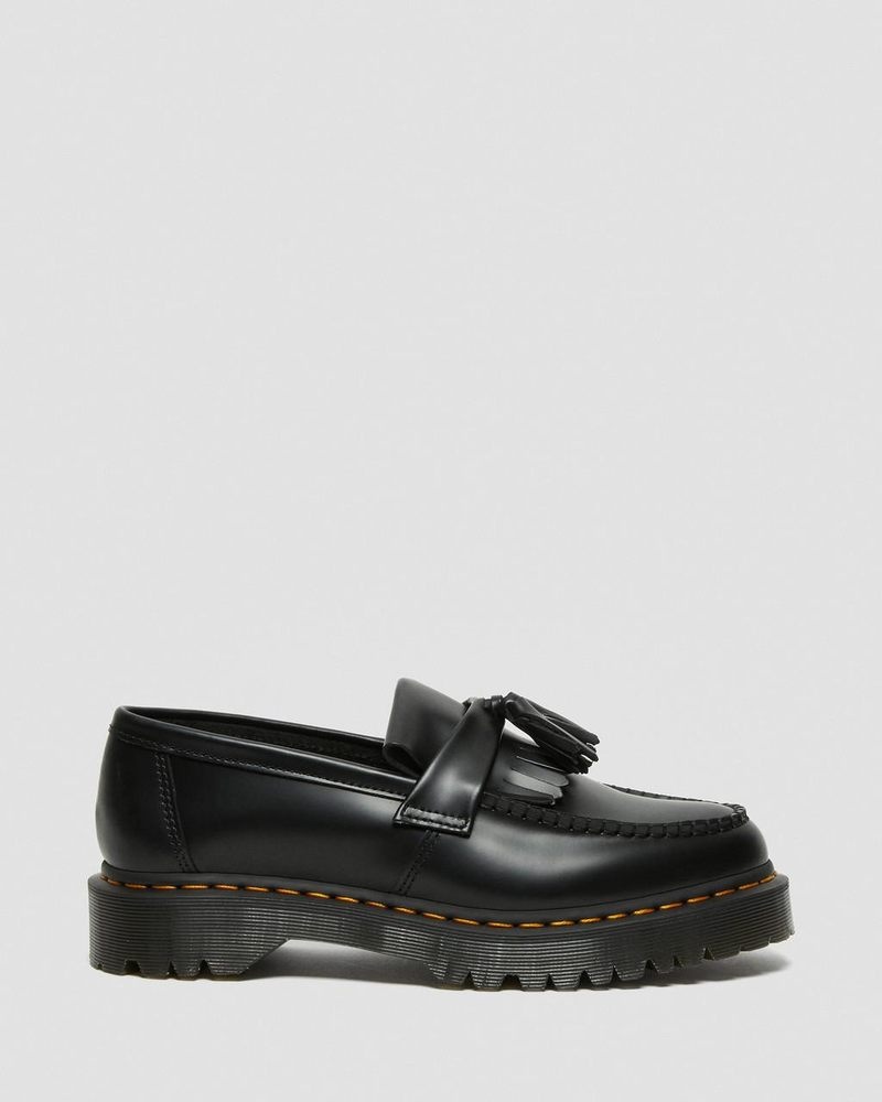 Black Doctor Martens Adrian Bex Smooth Leather Tassel Loafers (Smooth Leather) | SF81-W9WP