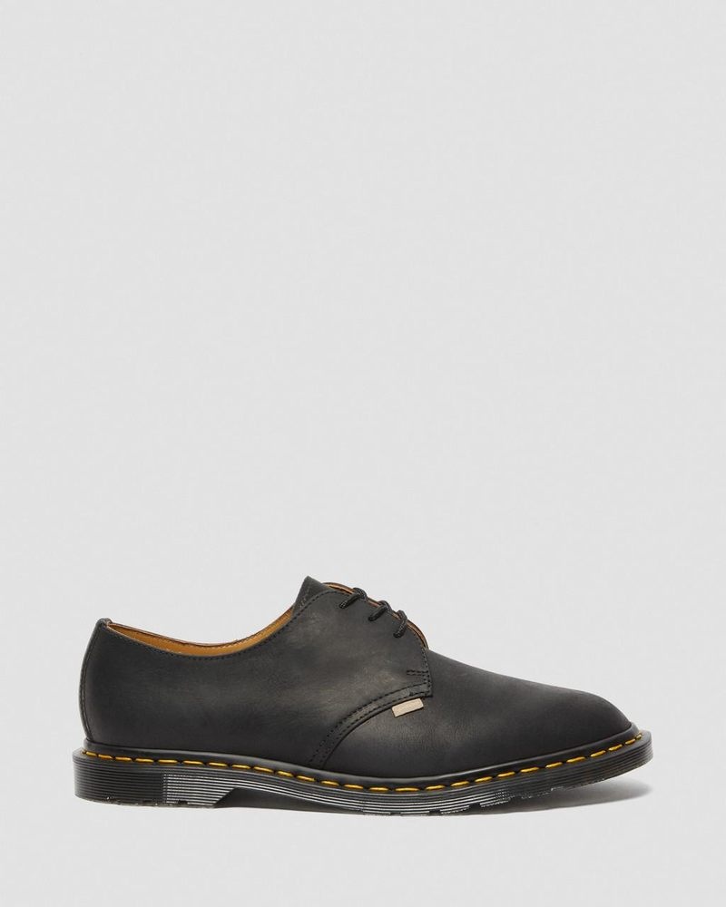 Black Doctor Martens Archie II JJJJound Wyoming Leather Lace Up Shoes (Wyoming) | JU73-Q4AH