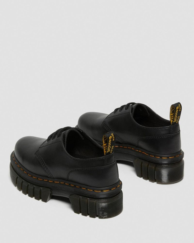 Black Doctor Martens Audrick Nappa Leather Platform Shoes (Nappa Lux) | BW73-Z4PJ