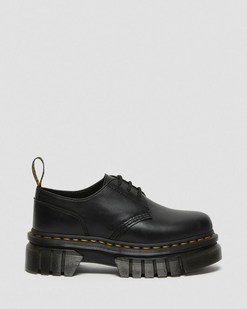 Black Doctor Martens Audrick Nappa Leather Platform Shoes (Nappa Lux) | BW73-Z4PJ