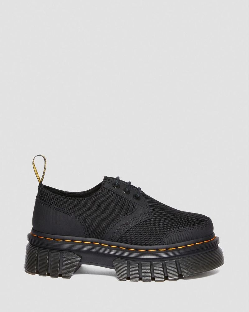 Black Doctor Martens Audrick Poly & Leather Platform Shoes (Ajax+Extra Tough 50/50) | FV48-T9QP