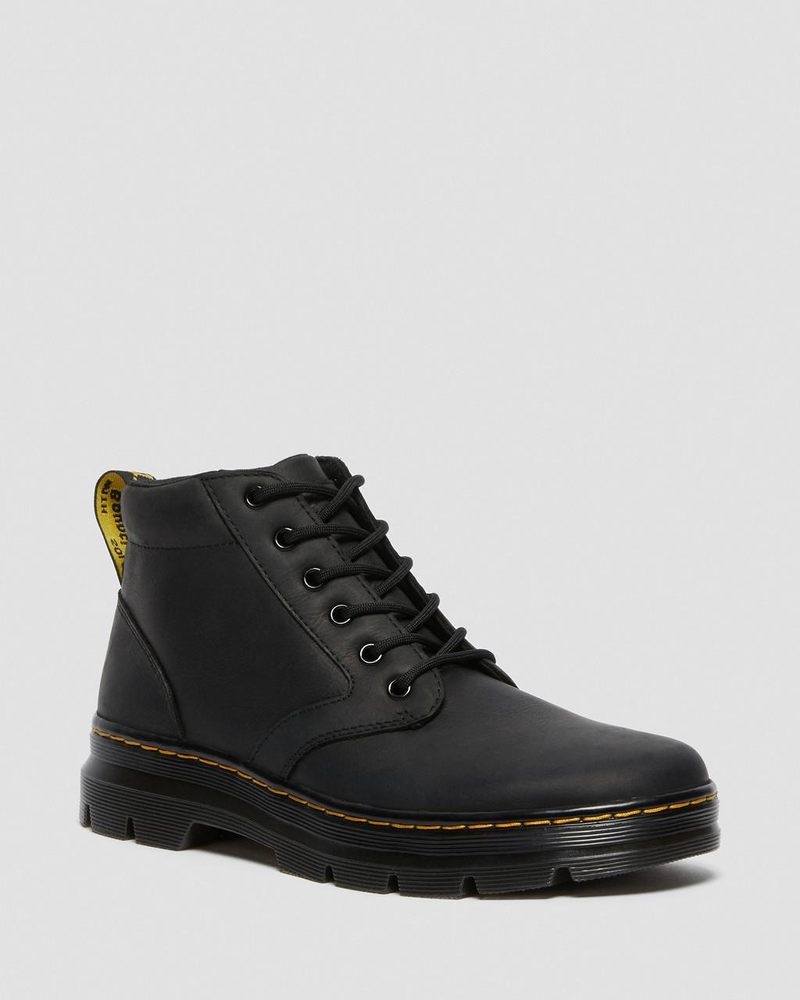 Black Doctor Martens Bonny Leather Casual Boots (Wyoming) | WD67-I7ZJ