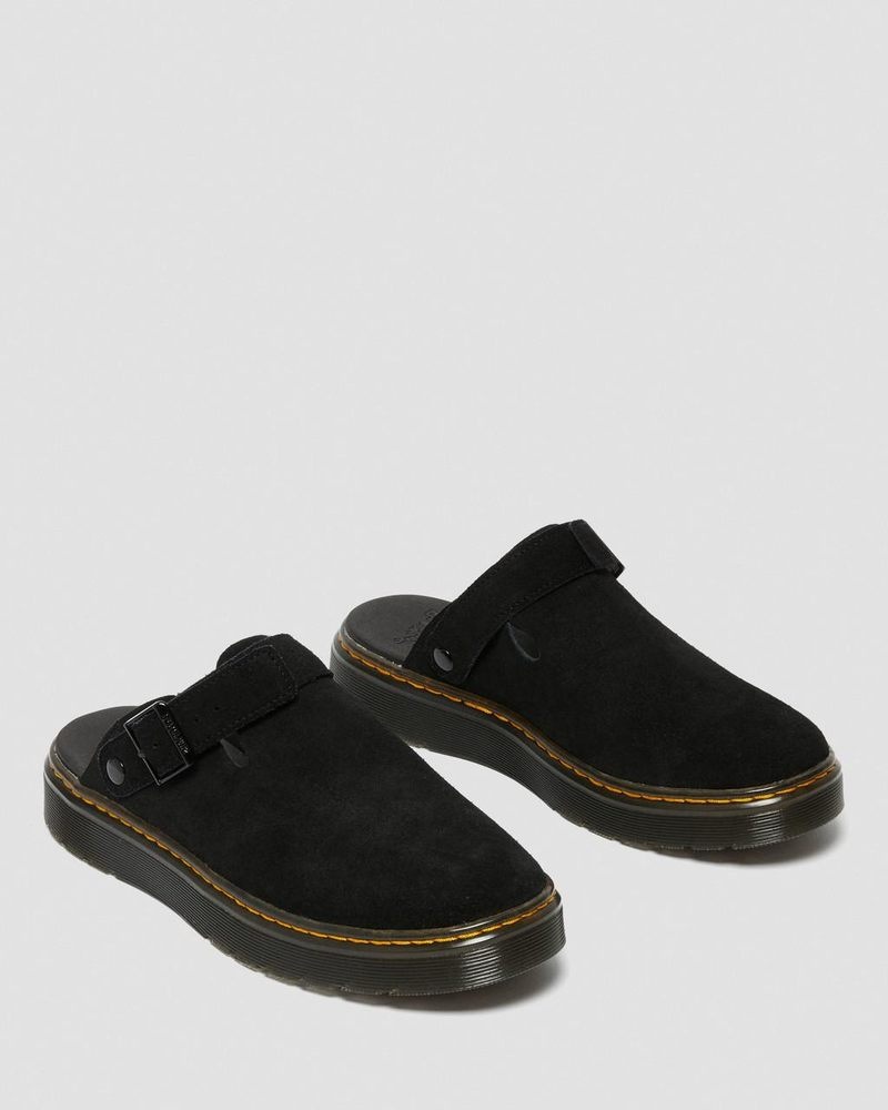 Black Doctor Martens Carlson Suede Casual Slingback Mules (E.H.Suede) | BP51-J7XE