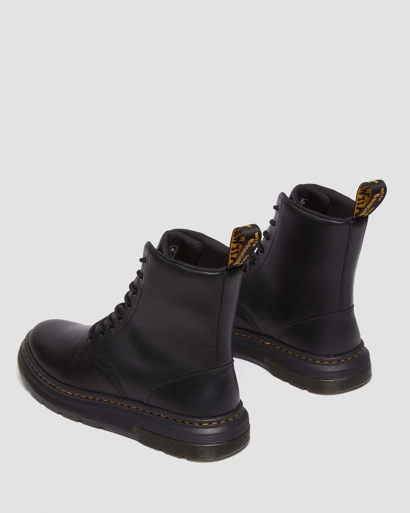 Black Doctor Martens Crewson Classic Leather Everyday Boots | FV65-J7MB