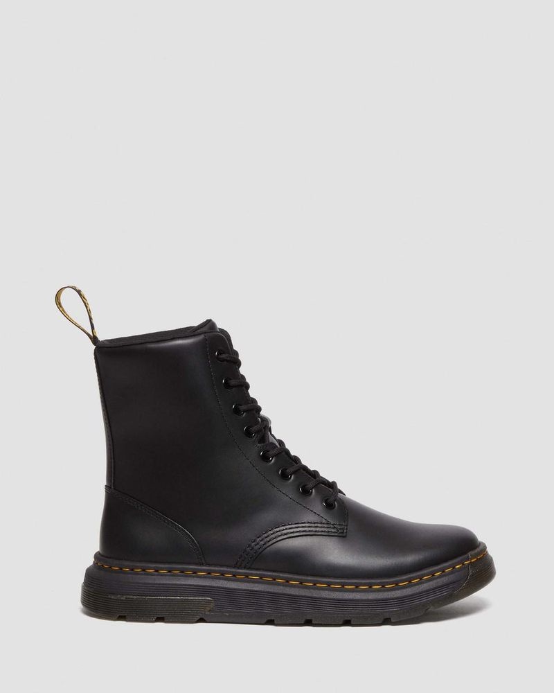 Black Doctor Martens Crewson Classic Leather Everyday Boots | FV65-J7MB