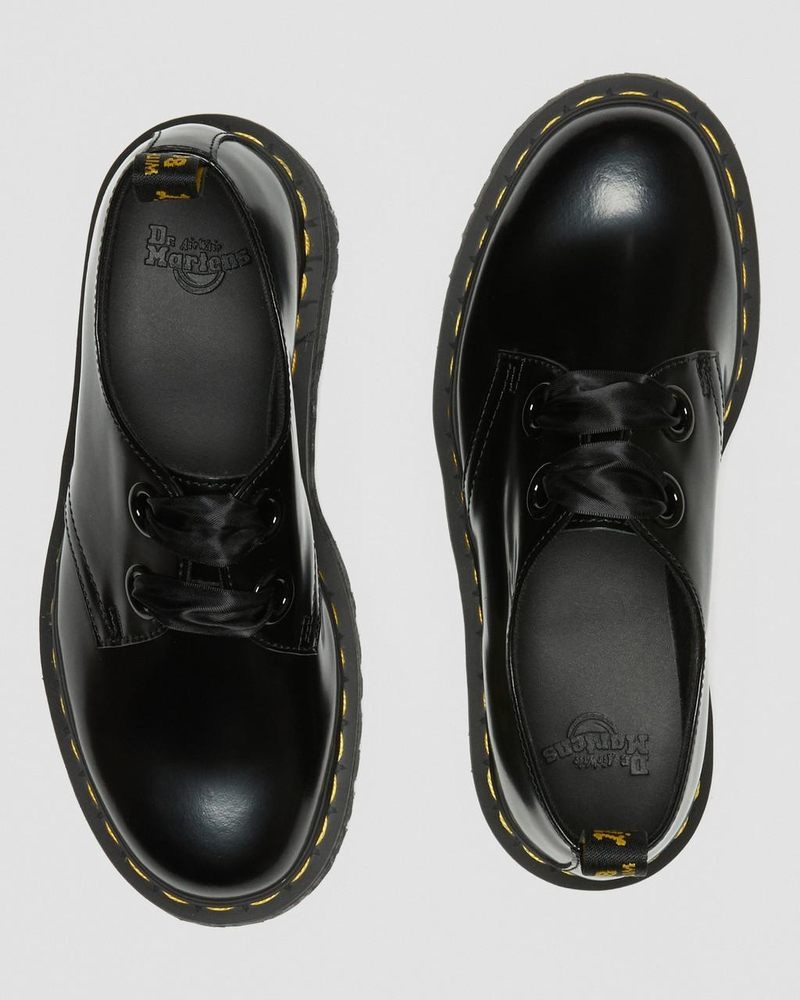 Black Doctor Martens Holly - Leather Platform Shoes (Buttero) | GL62-Z5GB