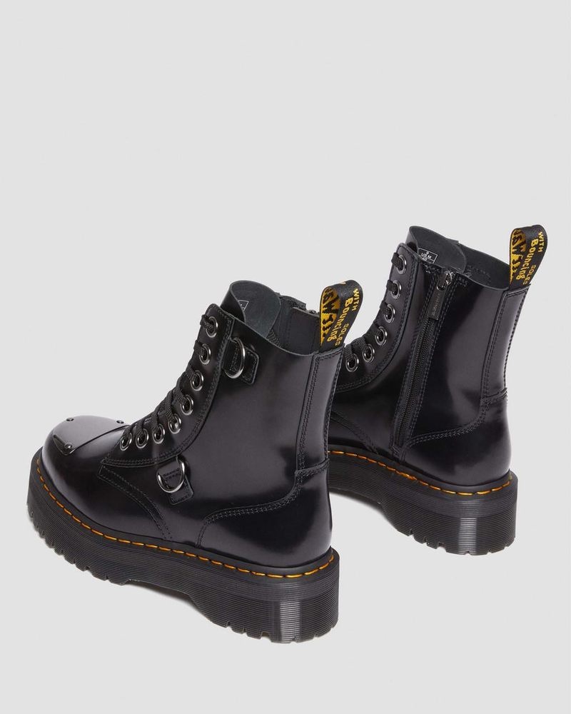 Black Doctor Martens Jadon Boot Toe Guard Leather Platforms (Buttero) | HE98-O8LB