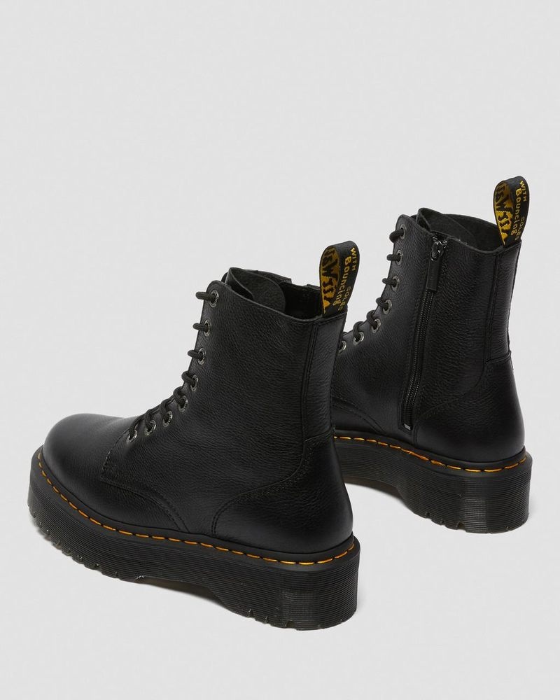 Black Doctor Martens Jadon III Boot Pisa Leather Platforms (Pisa) | YG84-L3BW