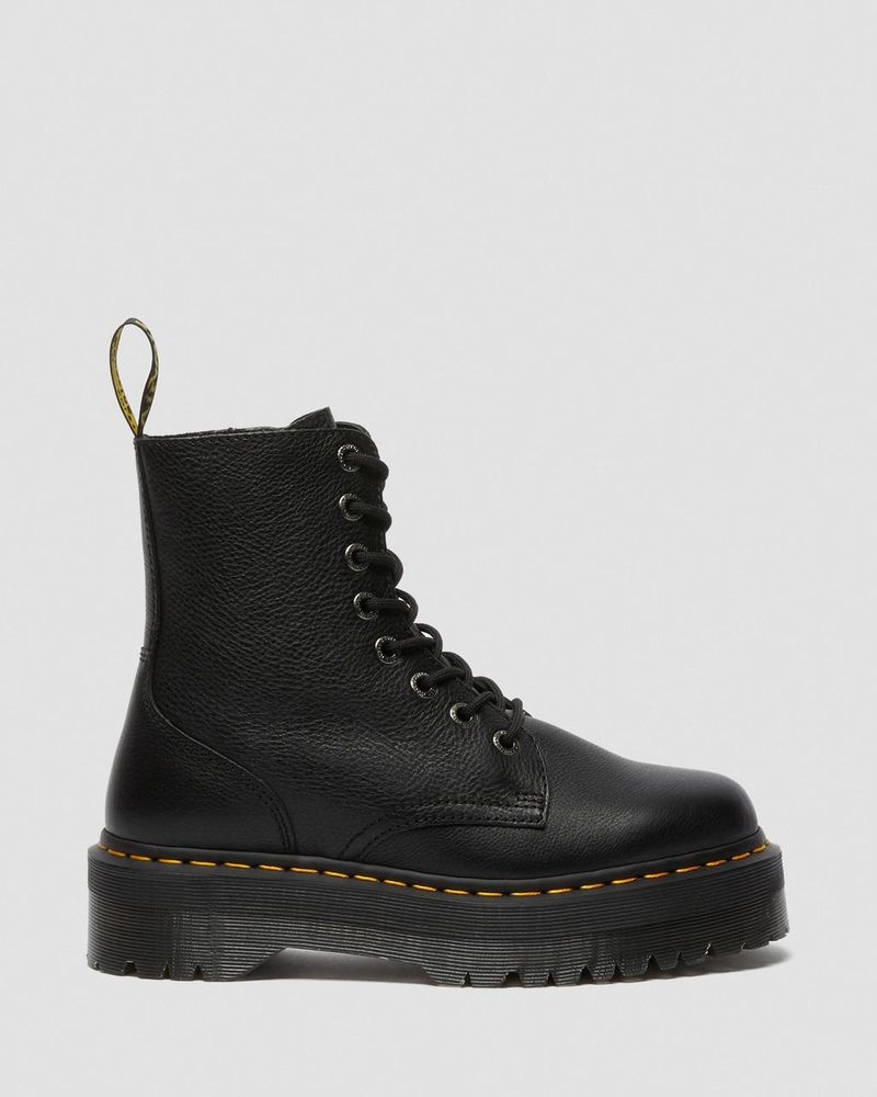 Black Doctor Martens Jadon III Boot Pisa Leather Platforms (Pisa) | YG84-L3BW