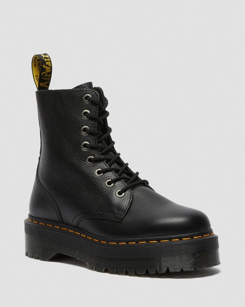 Black Doctor Martens Jadon III Boot Pisa Leather Platforms (Pisa) | YG84-L3BW