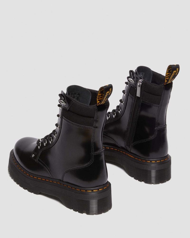 Black Doctor Martens Jadon II Boot Hardware Buttero Leather Platforms (Buttero) | VT92-K5WU